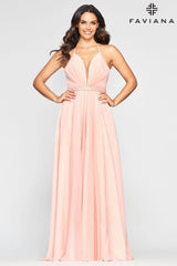 Chiffon Long Prom Dress With Pockets And Flowy Skirt