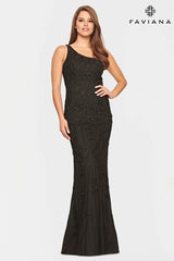 One Shoulder Lace Dress With Mermaid Skirt In Extended Sizes