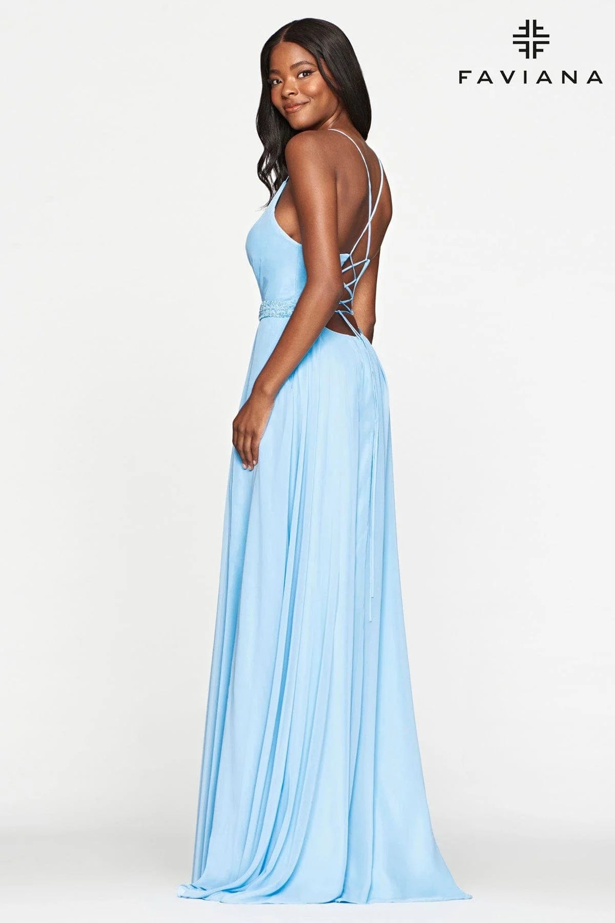 Chiffon Long Prom Dress With Pockets And Flowy Skirt