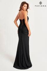 Strapless Mesh Dress With Exposed Corset Boning And Sparkly Crystals | 11040