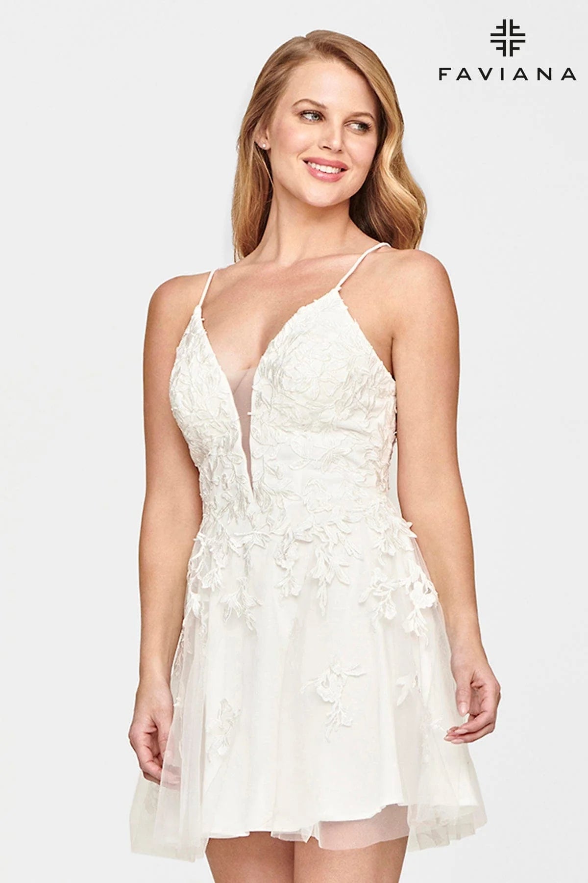 White Short Corset Back Baby Doll Lace Dress | S10709