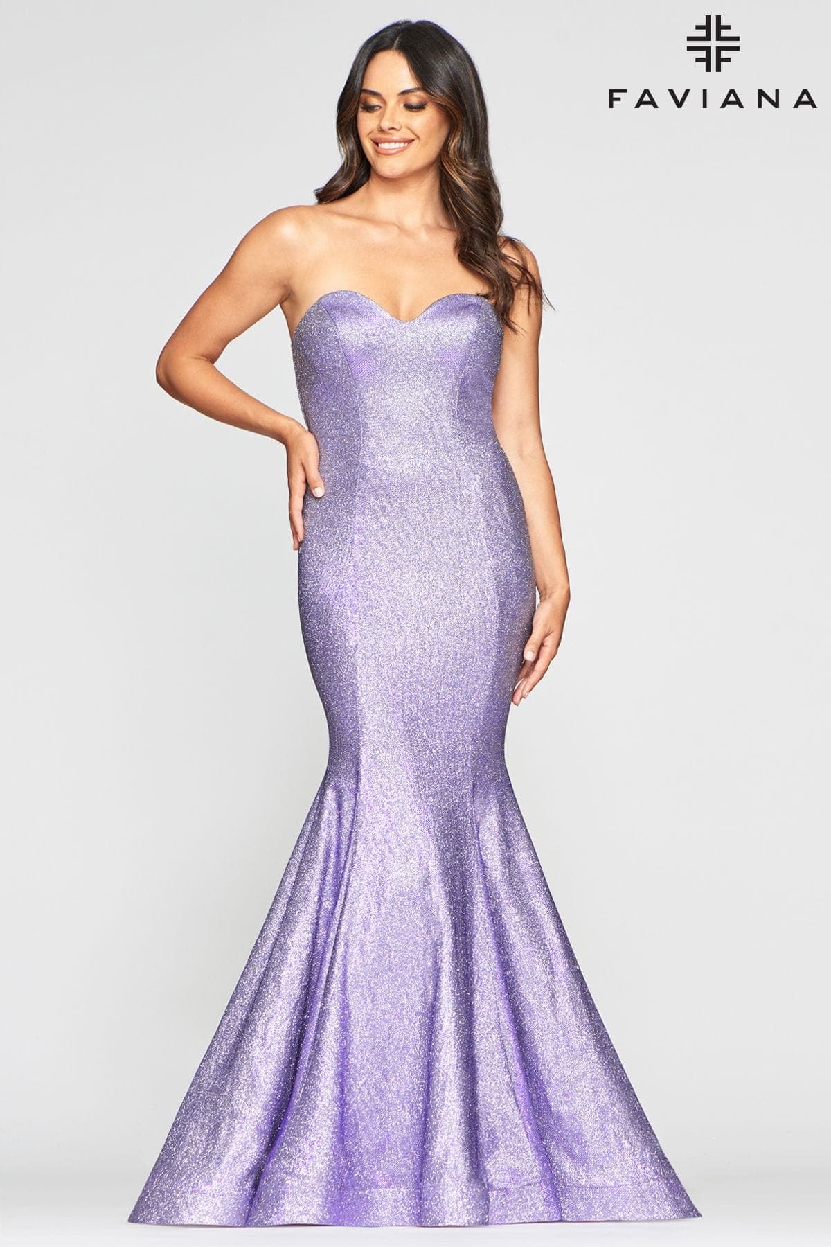 Metallic Sparkly Mermaid Long Dress With Strapless Sweetheart Neckline