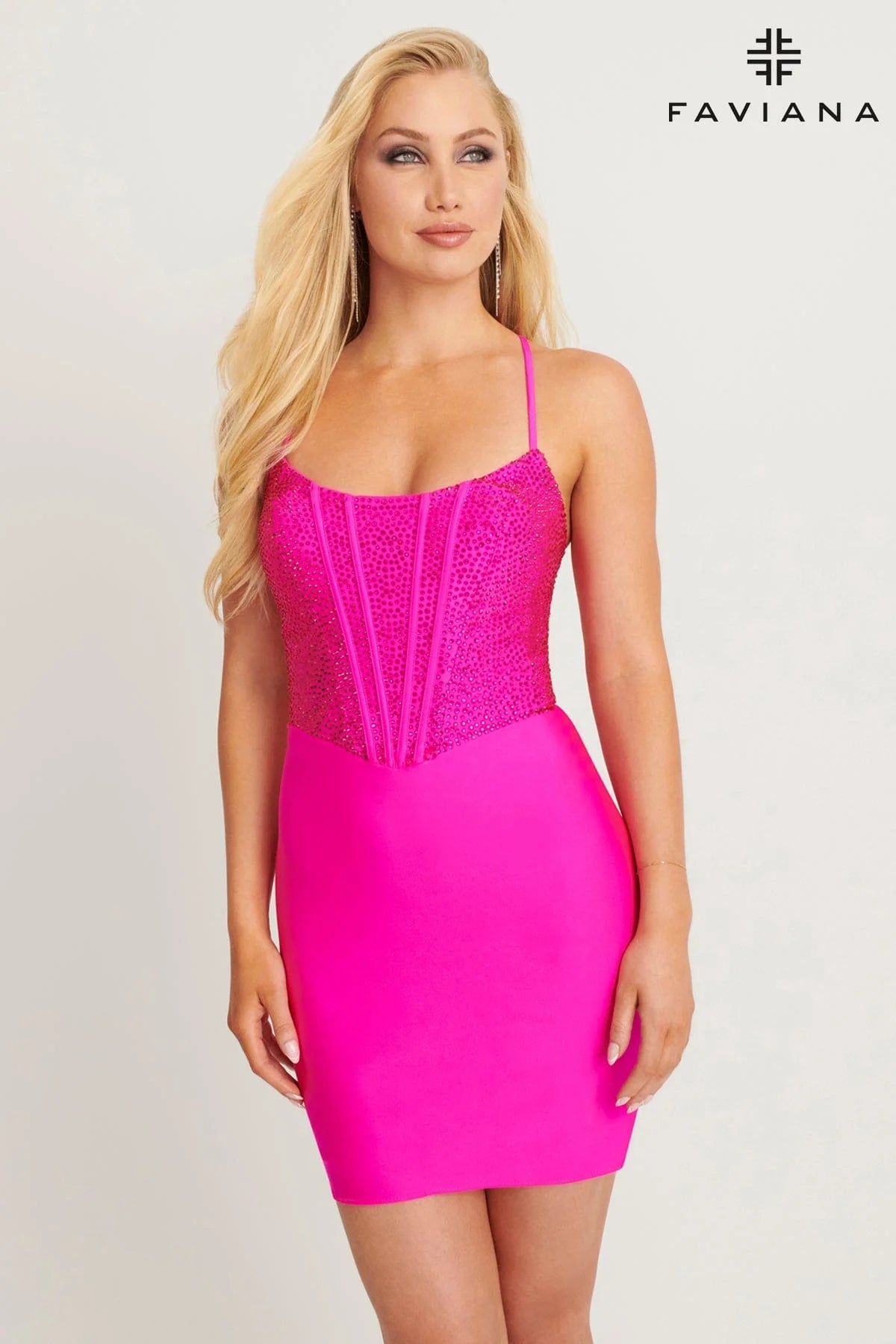 Bodycon Rhinestone Corset Mini Dress | 11109