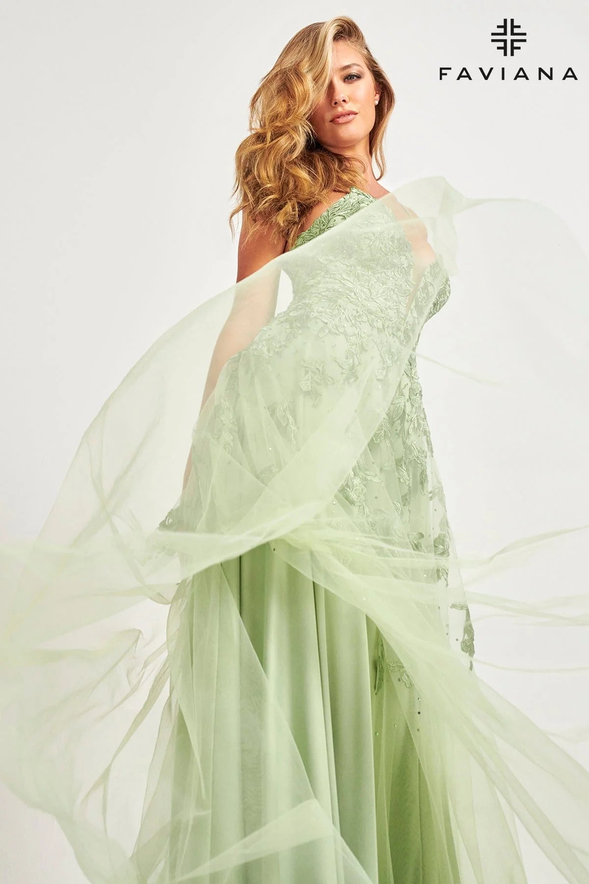 Sage Green Long Lace Deep V Neck Dress With Lace Up Back | S10640