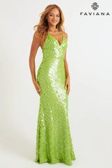 Paillette Sequin V-Neck Maxi Dress | 11257