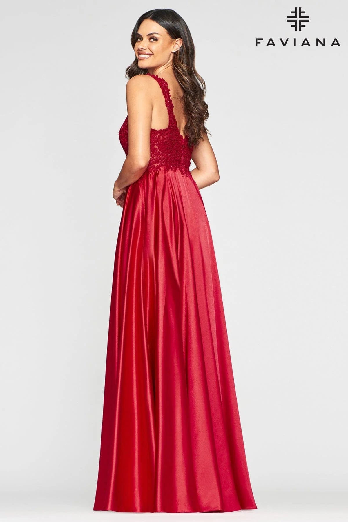 Deep V Neck Prom Dress With Flowy Skirt