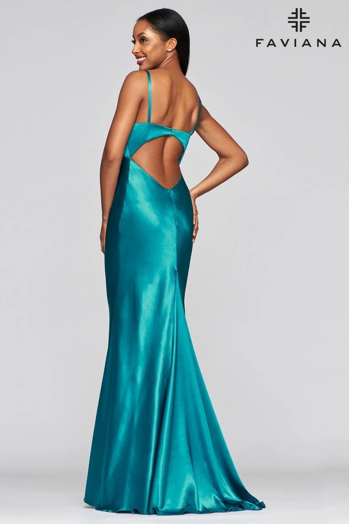 Charmeuse Silk Dress With V Neck And Back Cutout