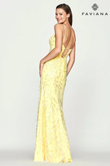 Scoop Neck Prom Dress With Sequin Pattern