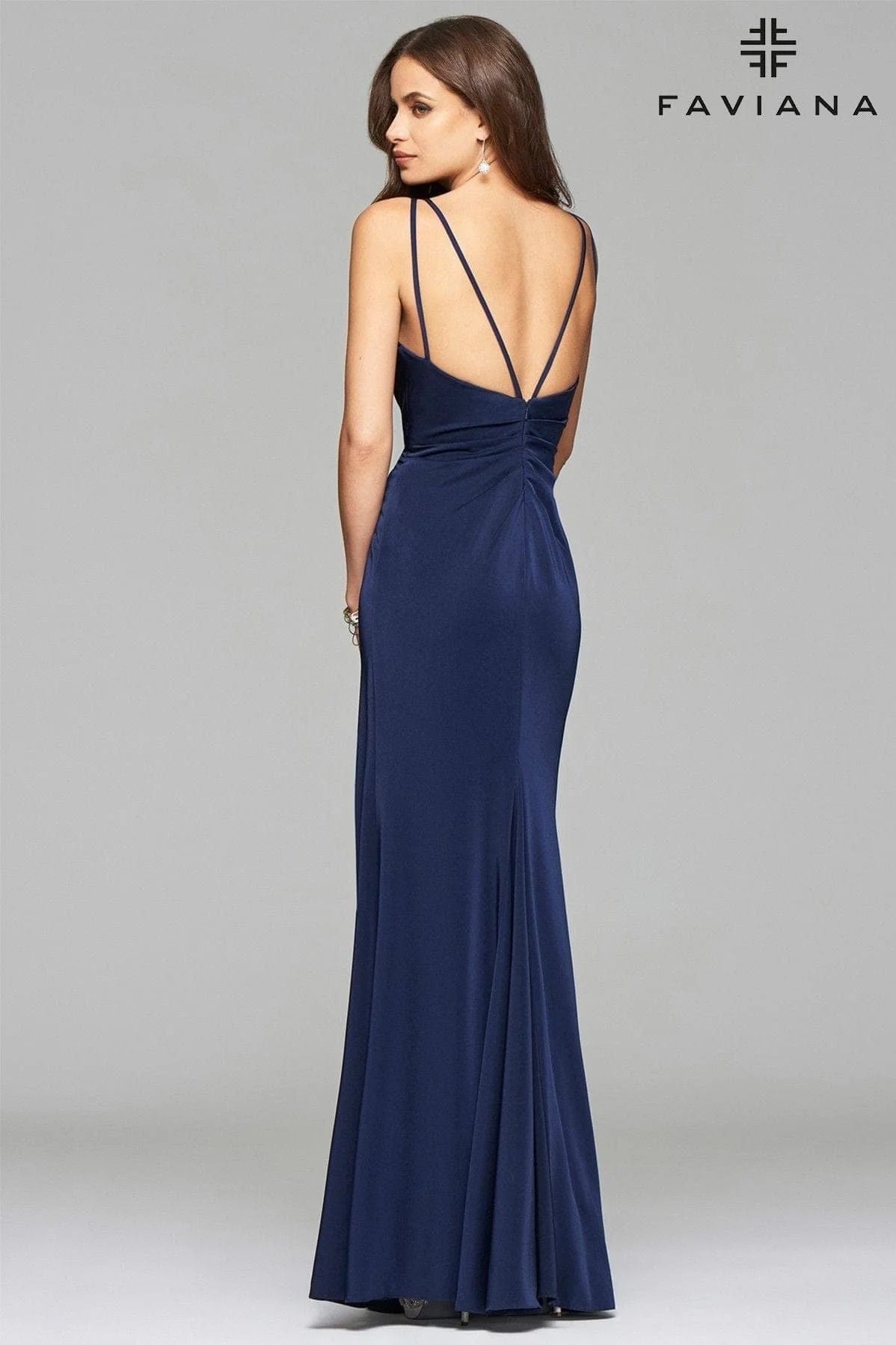 V Neck Long Dress With Wrap Front And Leg Slit