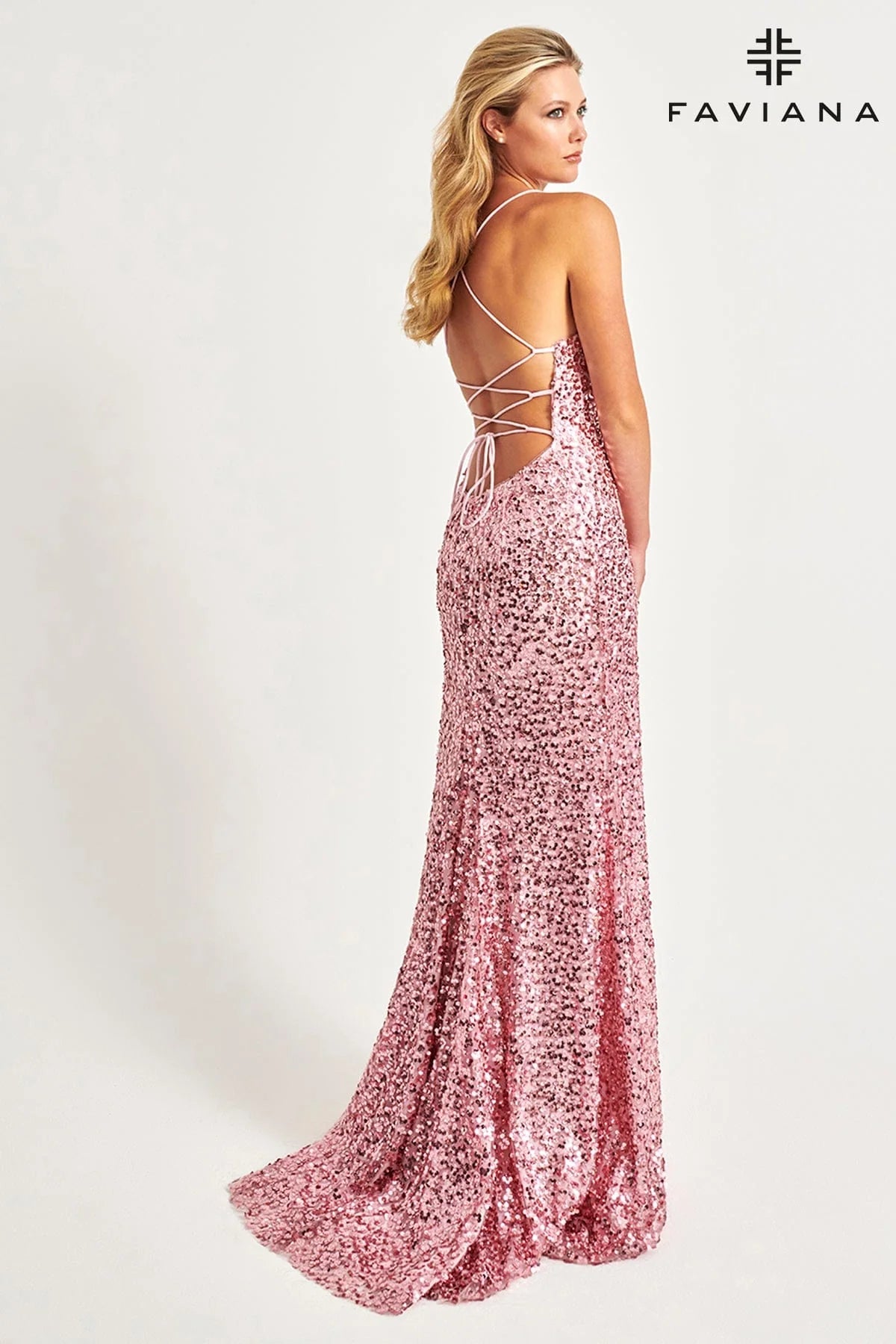 Flower Sequin Fabric Scoop Neck Long Dress | 11033