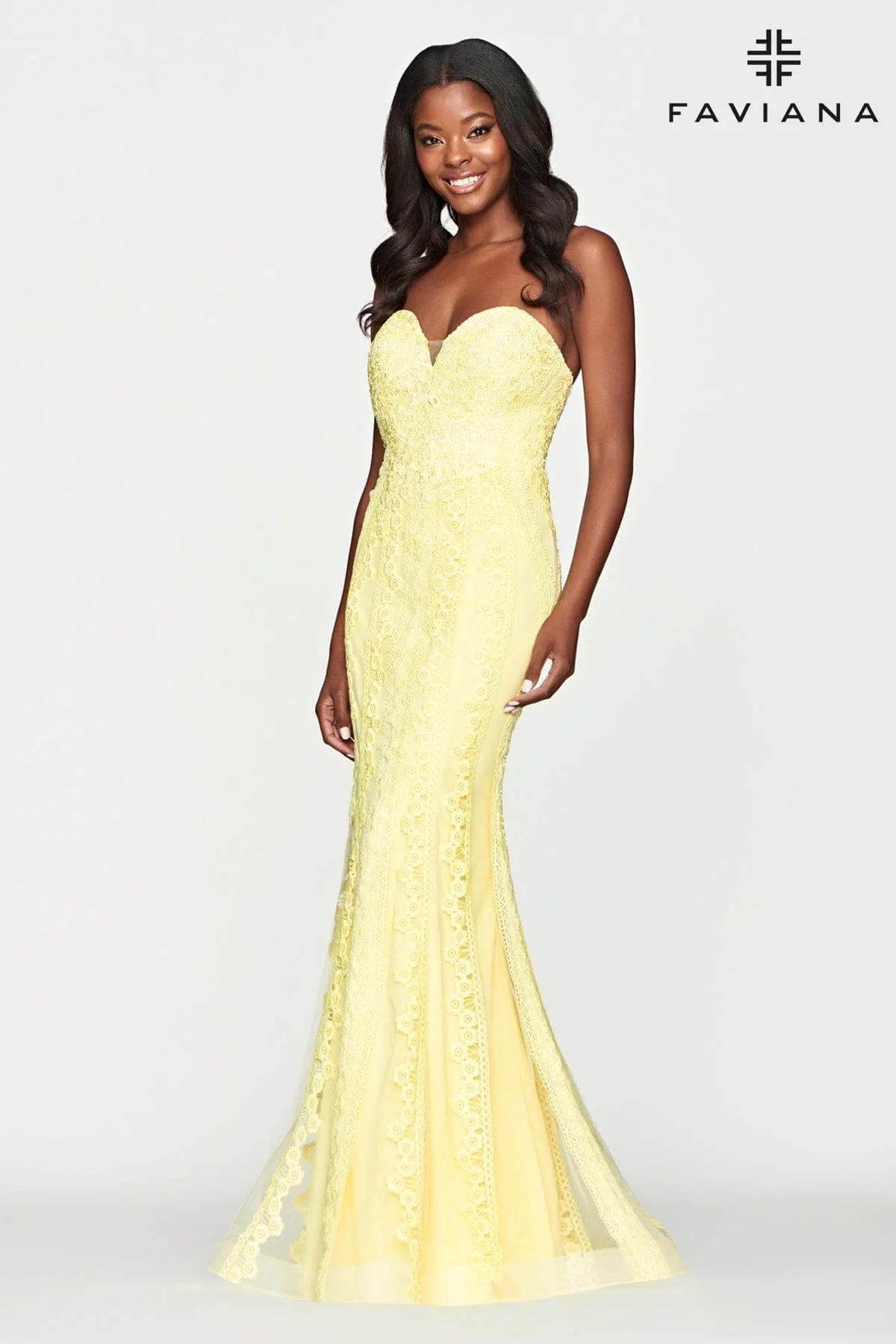 Strapless Sweetheart Neckline Lace Long Dress