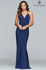 V Neck Prom Dress With Criss Cross Back Straps