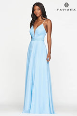 Chiffon Long Prom Dress With Pockets And Flowy Skirt