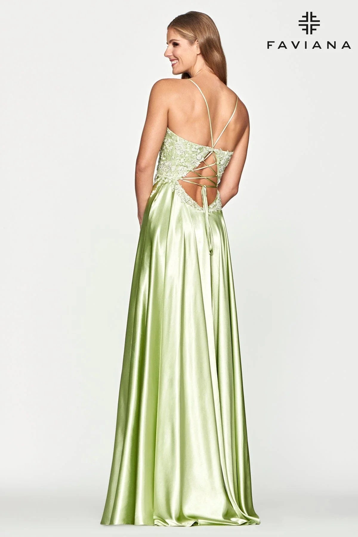 Silk Charmeuse Flowy Prom Dress With Beaded Bustier