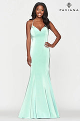 Simple Satin Prom Dress With Open Back