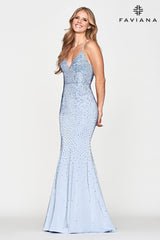 Peri Sweetheart Neckline Long Dress With Rhinestone Beading And Corset Back