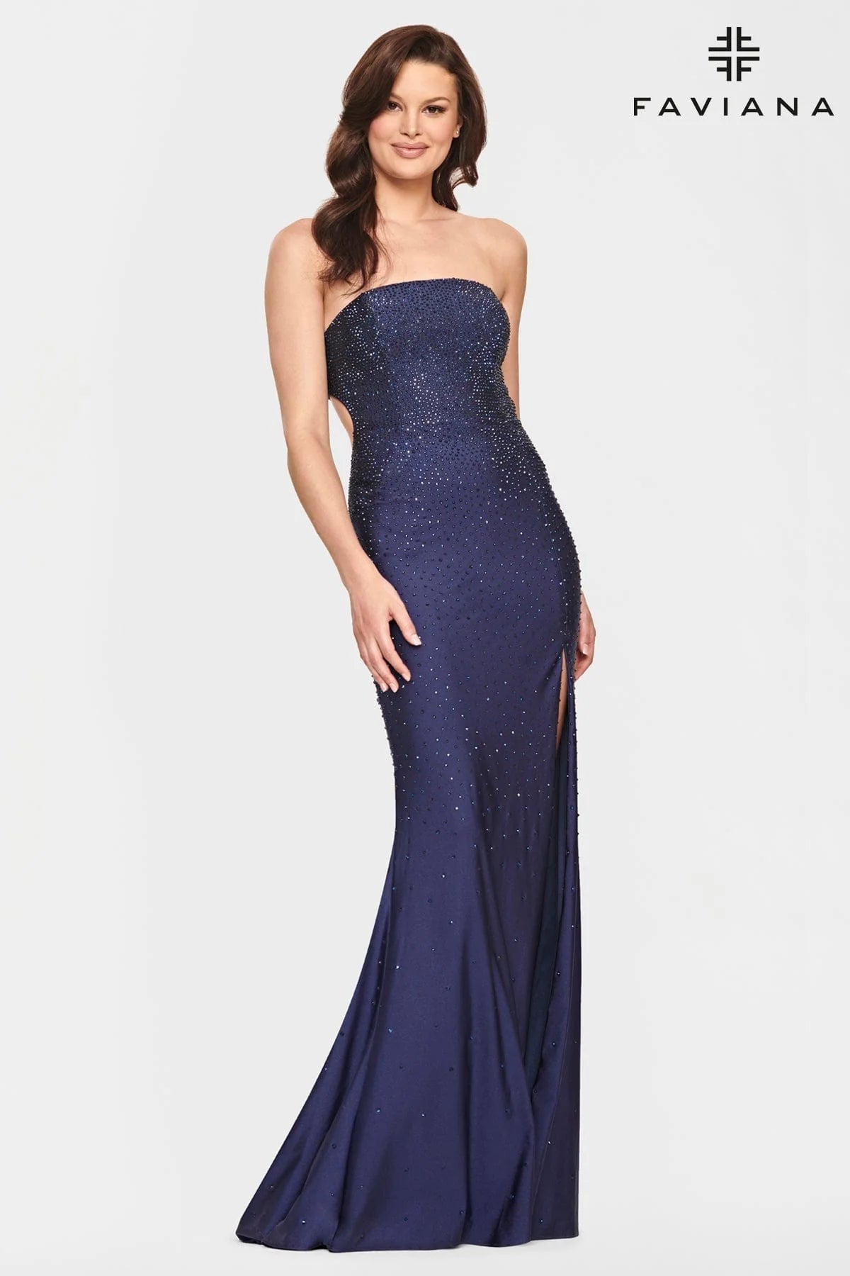 Strapless Long Dress Prom Featuring Rhinestone Beading And Lace Up Back