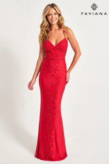 Unique Prom Dress With Lace And Hotfix Rhinestone Patterned Detailing | 11021