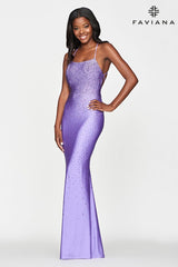 Tight Prom Dress With Rhinestone Beading And Scoop Neck