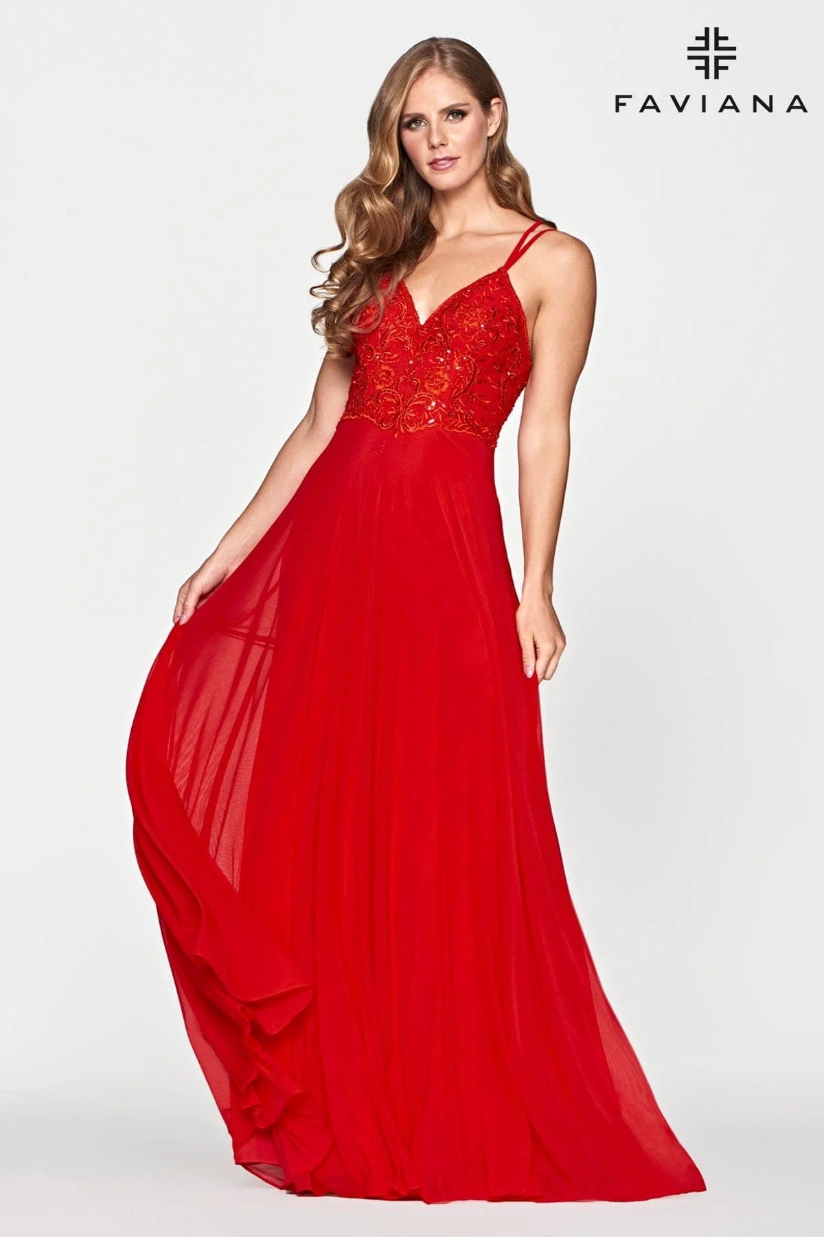 V Neck Mesh Dress With Beaded Bodice