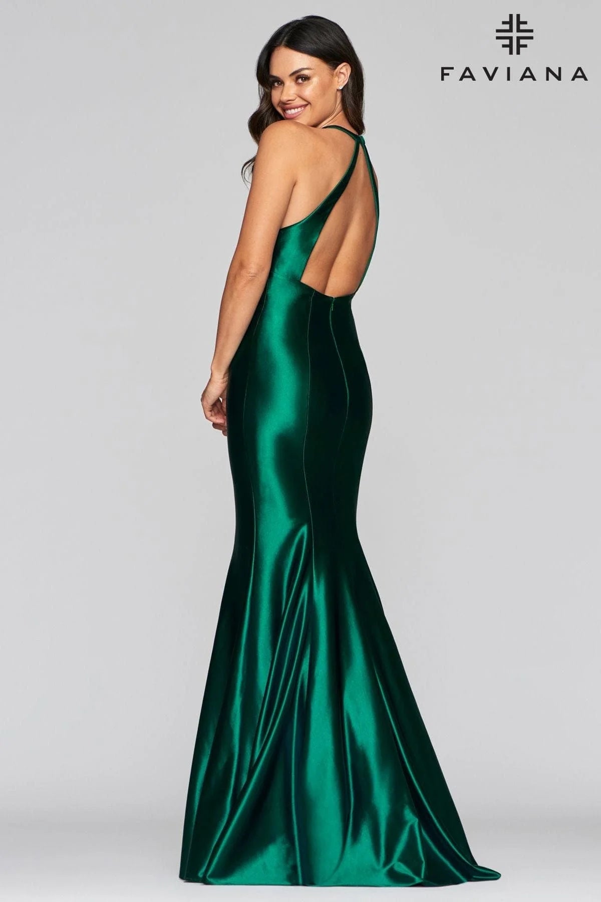 Halter Neck Long Dress Satin Mermaid Skirt