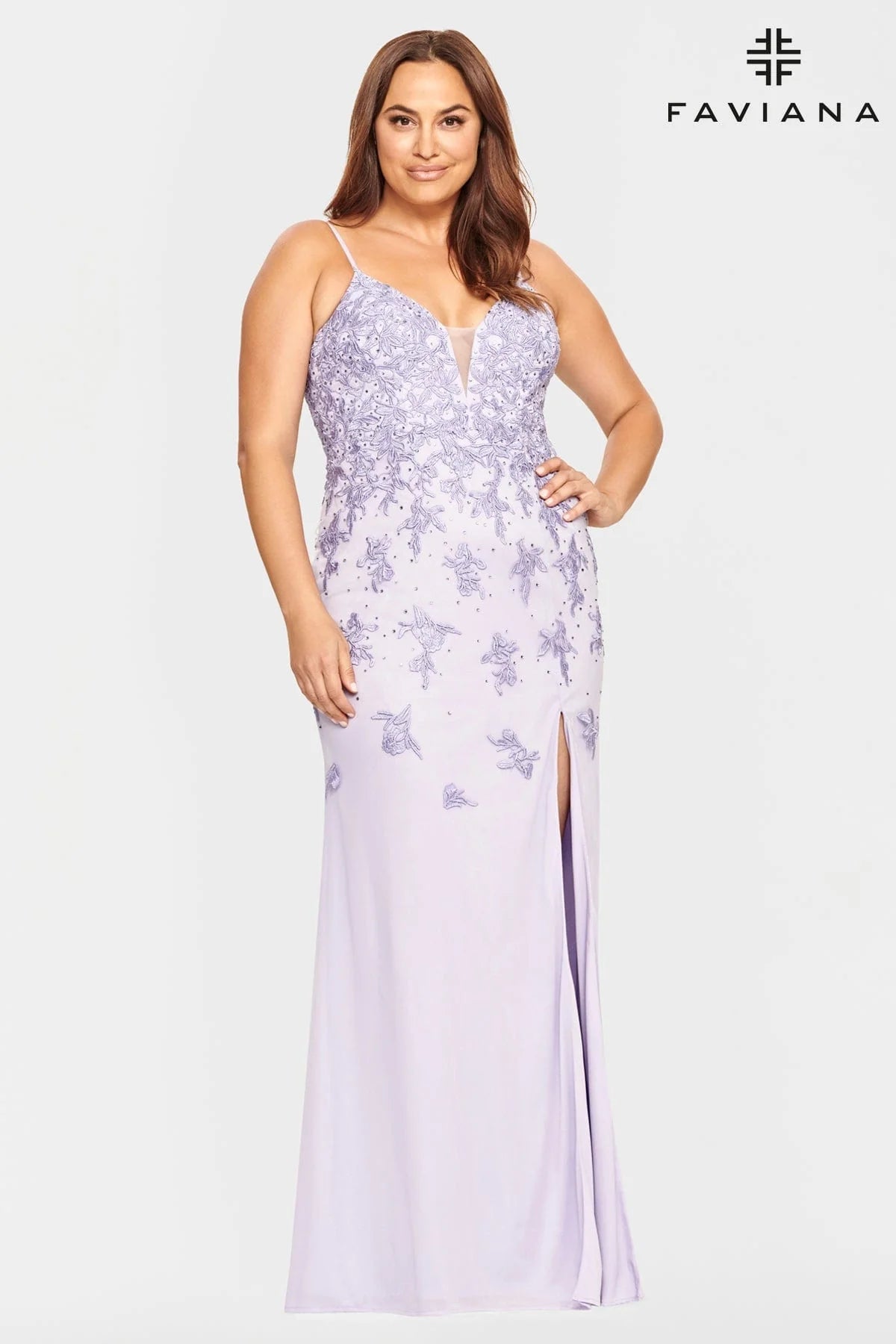 Peri Plus Size Tulle Prom Dress Long With Lace | 9539